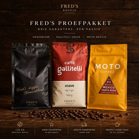 Fred’s Proefpakket met Houseblend, Gallitelli Soave en Moto Mexico